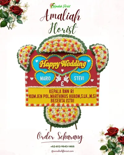 Karangan Papan Bunga Pernikahan di Kanangasari